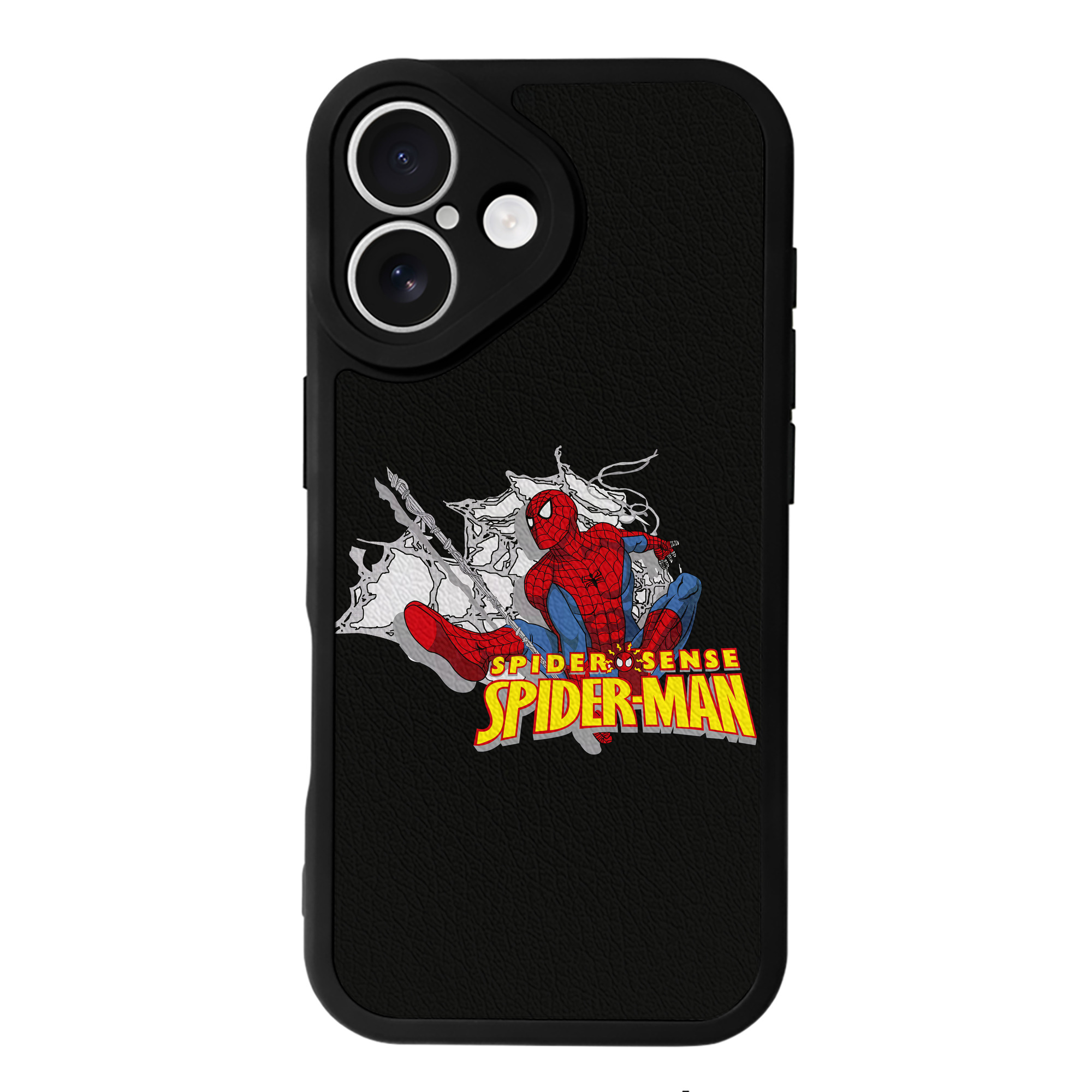 （画像用） Spider Man スパイダーマン 【iPhone 16シリーズ対応】シリコンスマホケース（レザー調） 材質：シリコン